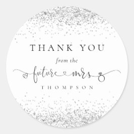 Adesivo Redondo Chá de panela Da Futura Senhora Comissária Silver 