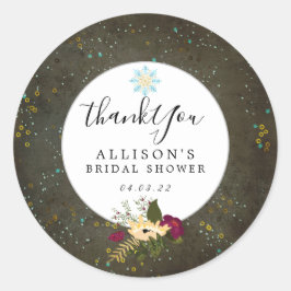 Adesivo Redondo Chá de panela das Estrelas de Prata Douradas do Qu