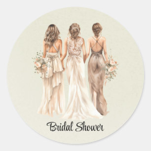Adesivo Redondo Chá de panela das Sage Green Bridesmaids