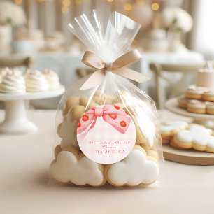 Adesivo Redondo Chá de panela de Arco de morango