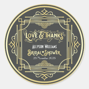 Adesivo Redondo Chá de panela De Arte Deco, Um Favor De Cinzas Do