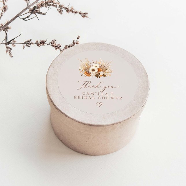 Adesivo Redondo Chá de panela De Boho De Queda (Criador carregado)