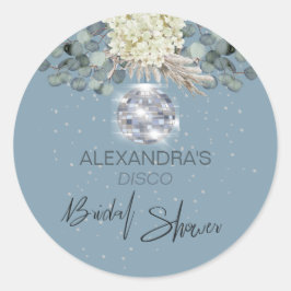 Adesivo Redondo Chá de panela de Bola Disco Floral Azul Dusty
