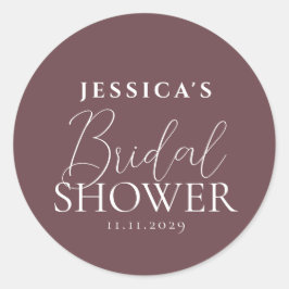 Adesivo Redondo Chá de panela de Caligrafia Elegante Simples