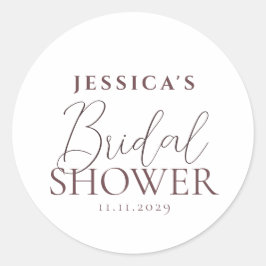 Adesivo Redondo Chá de panela de Caligrafia Elegante Simples