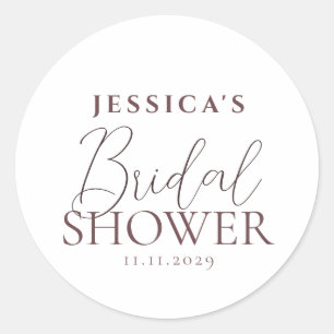 Adesivo Redondo Chá de panela de Caligrafia Elegante Simples