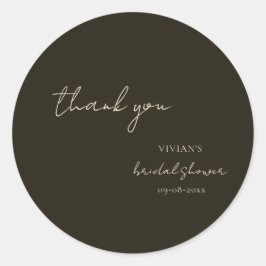 Adesivo Redondo Chá de panela de Caligrafia Verde Moderna