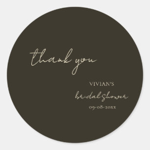 Adesivo Redondo Chá de panela de Caligrafia Verde Moderna