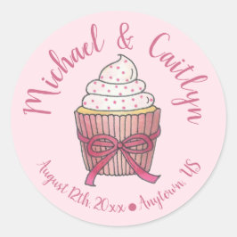 Adesivo Redondo Chá de panela de Casamento Sprinkles Arco Rosa