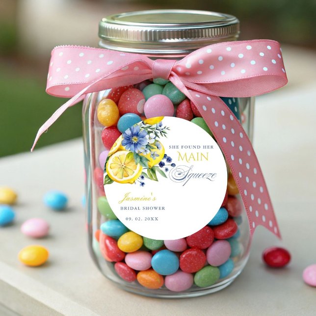 Adesivo Redondo Chá de panela de Citrinos Florais de Limão Azul (Criador carregado)