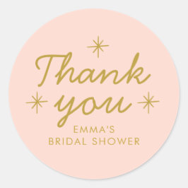 Adesivo Redondo Chá de panela de escrita manual Pastel Peachy