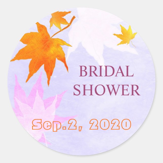 Adesivo Redondo Chá de panela de Folha de Maple do País Adorável (Frente)