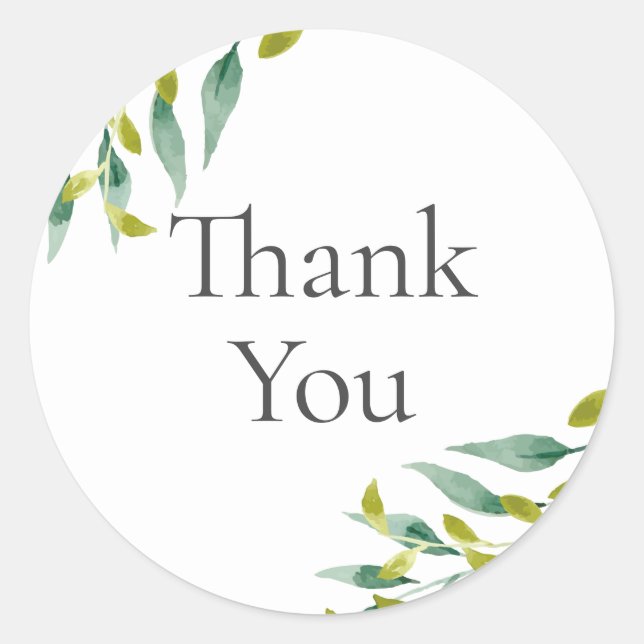 Adesivo Redondo Chá de panela De Folhas De Prado Frescas Obrigado (Frente)