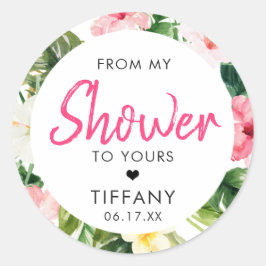 Adesivo Redondo Chá de panela de Folhas Tropicais