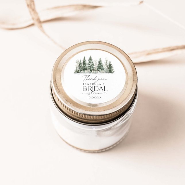 Adesivo Redondo Chá de panela De Inverno Com Neve Apaixonada (Criador carregado)