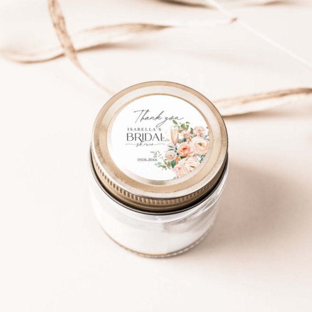 Adesivo Redondo Chá de panela De Petais E Prosecco (Criador carregado)