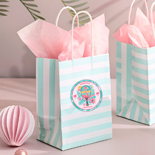 Adesivo Redondo Chá de panela De Picleball Tropical Flamingo