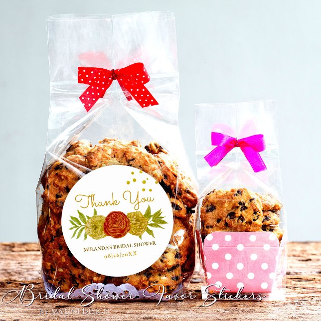 Adesivo Redondo Chá de panela de Pontos Dourados Florais Elegantes (Criador carregado)