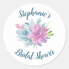 Adesivo Redondo Chá de panela de Sucultura de Aquarela