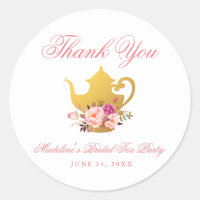Chá de panela De Tea Party Floral Rosa Muito Obrig