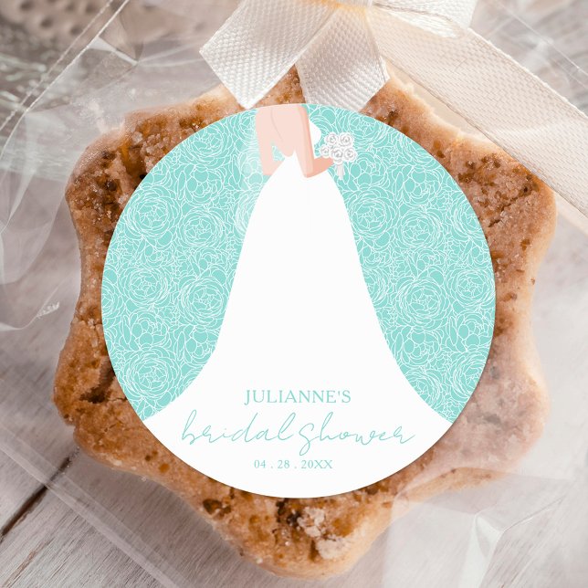 Adesivo Redondo Chá de panela De Vestido De Casamento (Criador carregado)