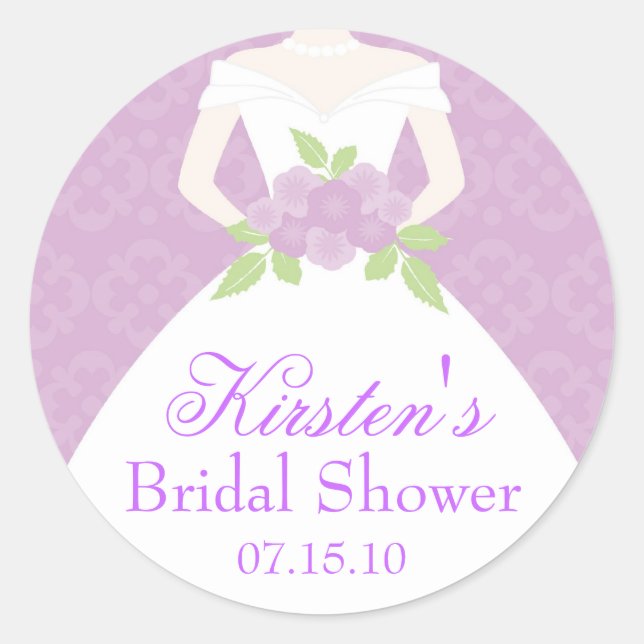 Adesivo Redondo Chá de panela de vestidos de lavanda (Frente)