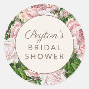 Adesivo Redondo Chá de panela de Vintagem Floral Cor-de-Rosa Esbr
