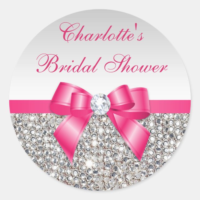 Adesivo Redondo Chá de panela Diamond do Arco Rosa Quente (Frente)