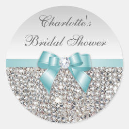Adesivo Redondo Chá de panela Diamond do Arco Teal Sequins