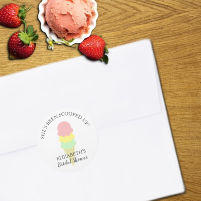 Adesivo Redondo Chá de panela do Sorvete cooptado (Criador carregado)