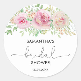 Adesivo Redondo Chá de panela Elegante de rosas