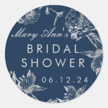 Chá de panela Favorece Marinho Floral Simples Azul