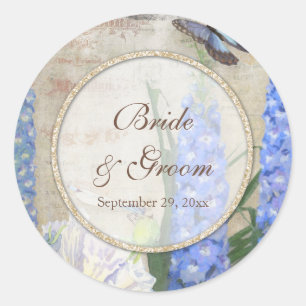 Adesivo Redondo Chá de panela Favorece Seals Dragonfly Borboleta A