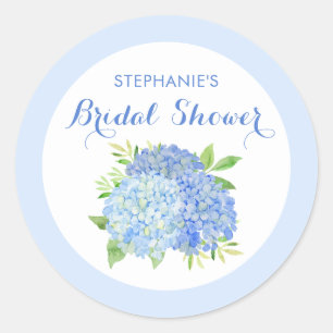 Adesivo Redondo Chá de panela floral azul dos Hydrangeas da