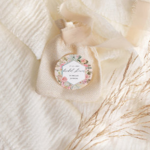 Adesivo Redondo chá de panela floral boêmico com mancha elegante