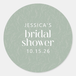 Adesivo Redondo Chá de panela Floral Botânico Verde da Sage Rústic