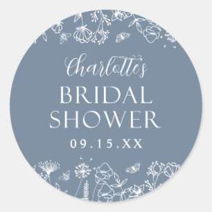 Adesivo Redondo Chá de panela Floral Elegante