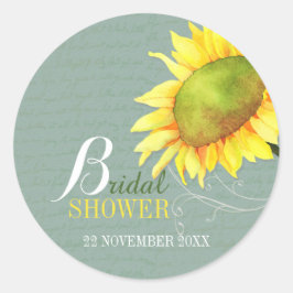 Adesivo Redondo Chá de panela Floral Elegante Watercolor