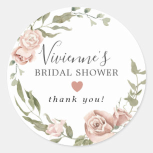 Adesivo Redondo Chá de panela Floral Rosa-Rosa-bonito Favorece Sel