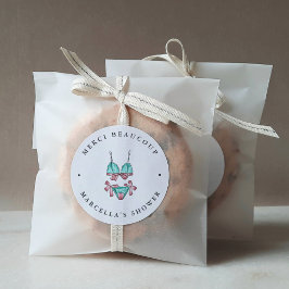 Adesivo Redondo Chá de panela lingerie Obrigado