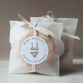 Adesivo Redondo Chá de panela lingerie Obrigado