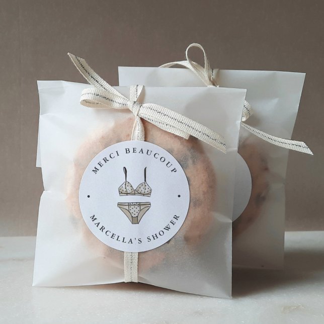 Adesivo Redondo Chá de panela lingerie Obrigado (Criador carregado)