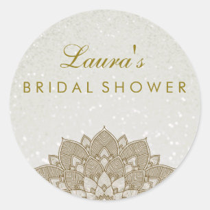 Adesivo Redondo Chá de panela Mandala Lotus Flower Pearl Swirl