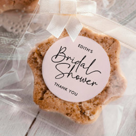 Adesivo Redondo Chá de panela Manuscrito de Script Moderno