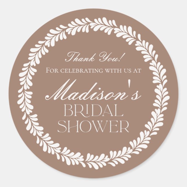 Adesivo Redondo Chá de Panela Marrom Mocha Talavera Espanhola Fest (Frente)