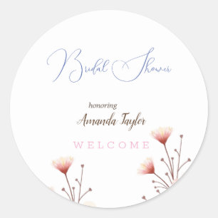 Adesivo Redondo Chá de panela Mínimo de Flores de Cores d'Água