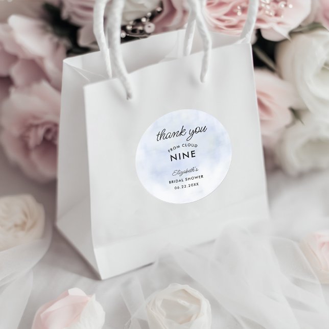 Adesivo Redondo Chá de panela Moderno Azul Elegante Azul Cloud 9 (Criador carregado)