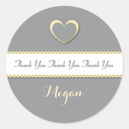 Adesivo Redondo Chá de panela Obrigado AMARELO e CINZA V014