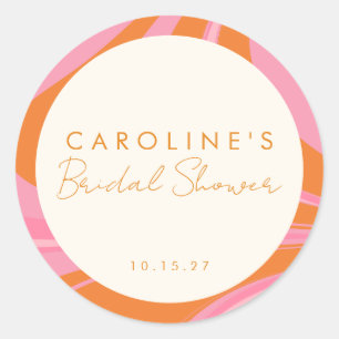 Adesivo Redondo Chá de panela Personalizado Abstrato cor-de-laranj