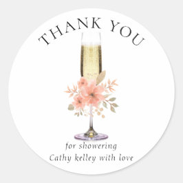 Adesivo Redondo Chá de panela personalizado Brunch e Bubble Obriga